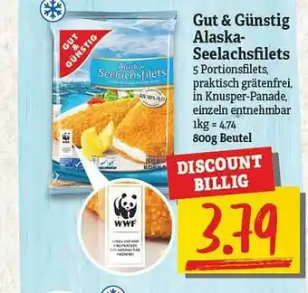 NP Discount Gut & Günstig Alaska-seelachsfilets Angebot