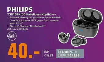 Saturn Philips T3215bk.00 Kabelloser Kopfhörer Angebot