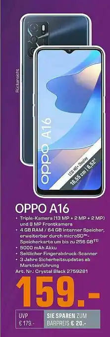 Saturn Oppo A16 Angebot