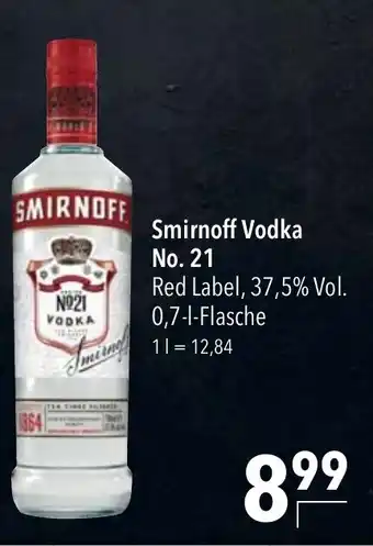 CITTI Markt Smirnoff Vodka No. 21 Red Label, 37,5% Vol. 0,7-L Angebot