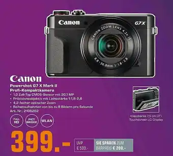 Saturn Canon Powershot G7 X Mark II Profi-kompaktkamera Angebot