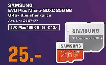 Saturn Samsung Evo Plus Micro-sdxc 256gb Uhs-speicherkarte Angebot