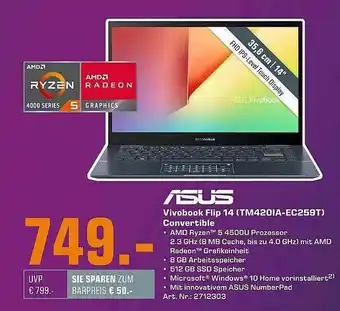 Saturn Asus Vivobook Flip 14 Tm420ia-ec259t Convertible Angebot