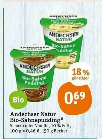 tegut Andechser Natue Bio-sahnepudding Angebot