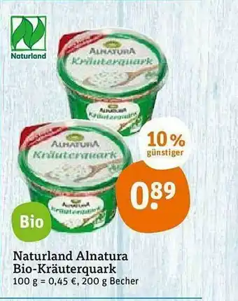 tegut Naturland Alnatura Bio-kräuterquark Angebot