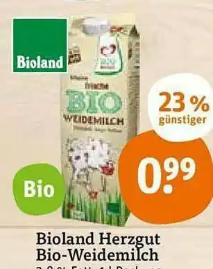 tegut Bioland Herzgut Bio-weidemilch Angebot