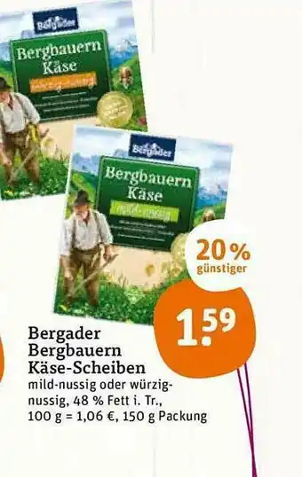 tegut Bergader Bergbauern Käse-scheiben Angebot