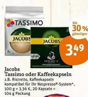 tegut Jacobs Tassimo Oder Kaffeekapseln Angebot