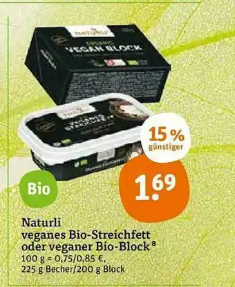 tegut Naturli Veganes Bio-streichfett Oder Veganer Bio-block Angebot