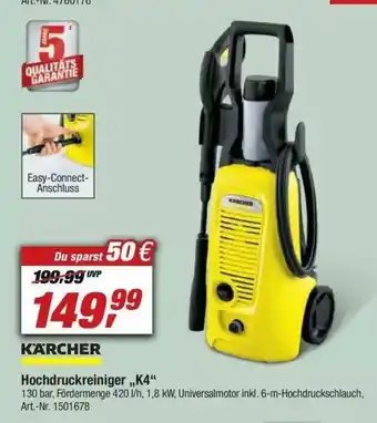 toom Baumarkt Kärcher Hochdruckreiniger K4 Angebot