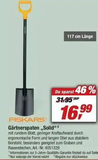 toom Baumarkt Fiskars Gärtnerspaten „solid” Angebot