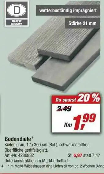 toom Baumarkt Bodendiele Angebot