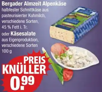 V Markt Bergader Almzeit Alpenkäse oder Käsesalate 100 g Angebot