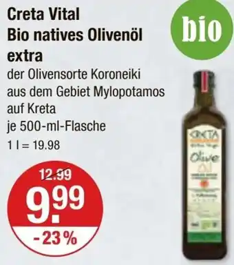 V Markt Creta Vital Bio natives Olivenöl extra 500 ml Flasche Angebot