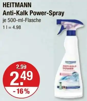 V Markt HEITMANN Anti-Kalk Power-Spray 500 ml Flasche Angebot