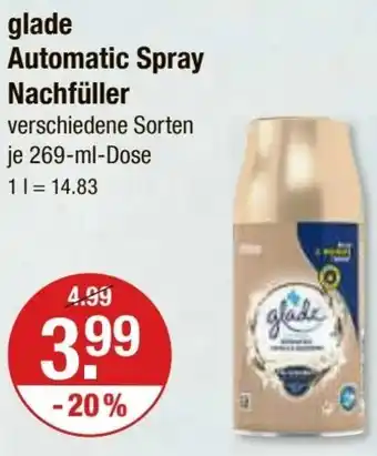 V Markt glade Automatic Spray Nachfüller 269 ml Dose Angebot