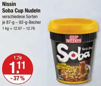 V Markt Nissin Soba Cup Nudeln 87 g-92 g Becher Angebot