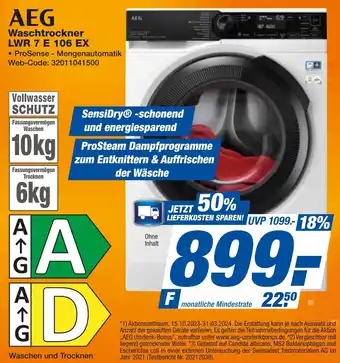 expert Techno Land AEG Waschtrockner LWR 7 E 106 EX Angebot