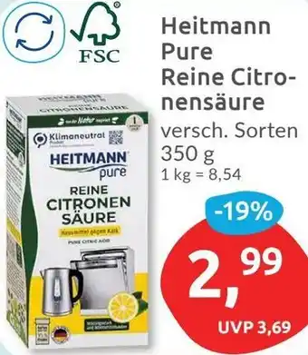 Budni Heitmann Pure Reine Citronensäure 350 g Angebot