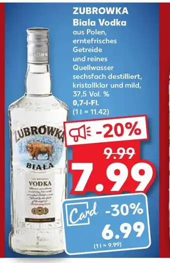 Kaufland ZUBROWKA Biala Vodka je 0,7 L Angebot