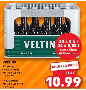 Kaufland VELTINS Pilsener Ka. 20 x 0,5 L / 24 x 0,33 L Angebot