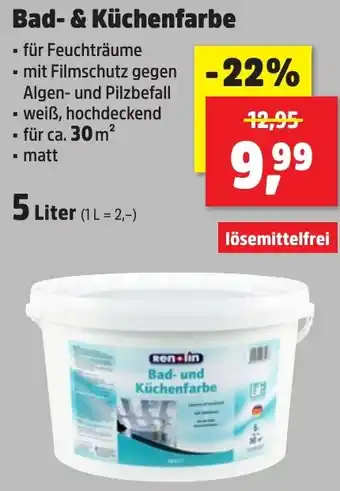 Thomas Philipps Renolin Bad & Küchenfarbe 5 Liter Angebot