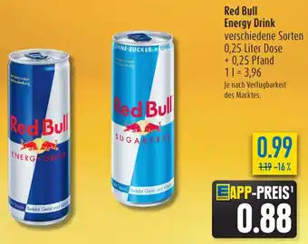 diska Red Bull Energy Drink 0,25 Liter Dose Angebot