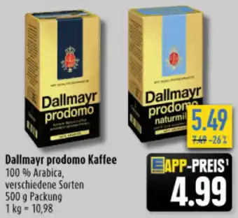 diska Dallmayr prodomo Kaffee 500 g Packung Angebot