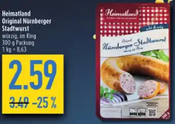 diska Heimatland Original Nürnberger Stadtwurst 300 g Packung Angebot