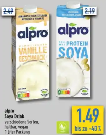 diska alpro Soya Drink 1 Liter Packung Angebot