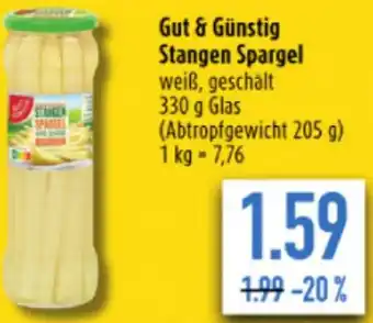 diska Gut & Günstig Stangen Spargel 330 g Glas Angebot