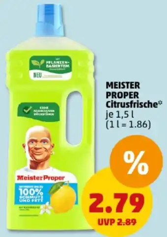 PENNY MEISTER PROPER Citrusfrische 1,5 L Angebot