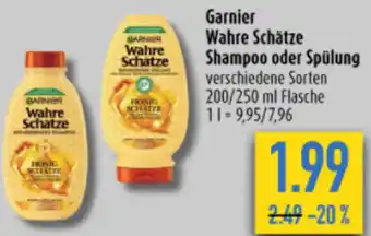 diska Garnier Wahre Schätze Shampoo oder Spülung 200/250 ml Flasche Angebot