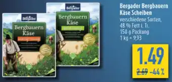 diska Bergader Bergbauern Käse Scheiben 150 g Packung Angebot