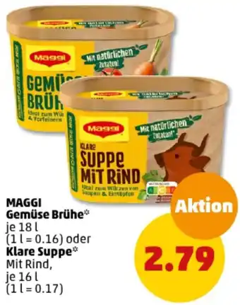 PENNY Maggi Gemüse Brühe 18 L oder Klare Suppe 16 L Angebot