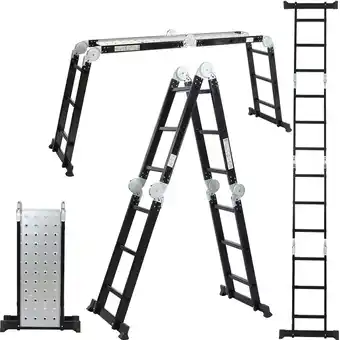 Hornbach Aldorr professional - 4x3 klappleiter mit plattform aus hochwertigem aluminium - 3,5m - mehrzweckleiter - sicher und zuverläs Angebot