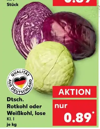 Kaufland Rotkohl oder Weißkohl, lose je kg Angebot