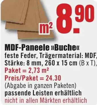 B1 Discount Baumarkt MDF-Paneele Buche Angebot