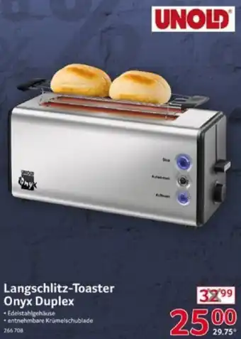 Selgros UNOLD Langschlitz-Toaster Onyx Duplex Angebot