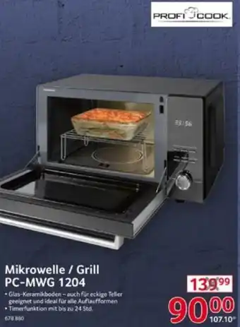 Selgros PROFI COOK Mikrowelle/Grill PC-MWG 1204 Angebot