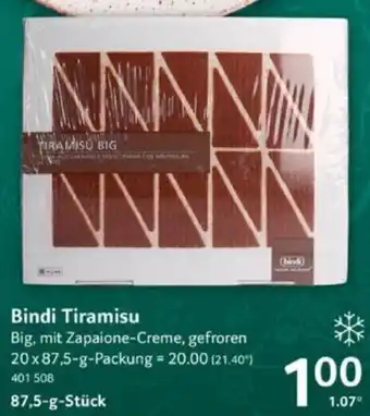 Selgros Bindi Tiramisu 87,5 g Stück Angebot