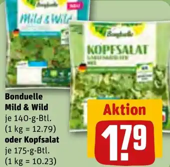 REWE Bonduelle Mild & Wild 140-g-Btl. oder Kopfsalat 175-g-Btl. Angebot