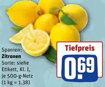 REWE Zitronen 500 g Netz Angebot