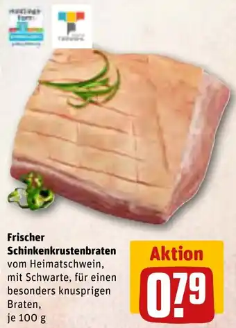 REWE Frischer Schinkenkrustenbraten 100 g Angebot