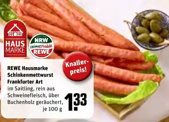 REWE REWE Hausmarke Schinkenmettwurst Frankfurter Art 100 g Angebot