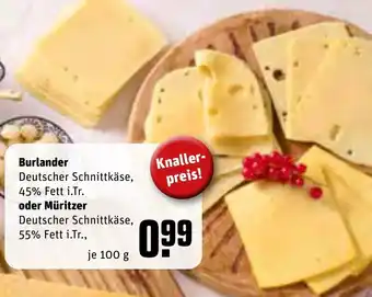 REWE Burlander oder Müritzer 100 g Angebot