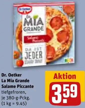 REWE Dr. Oetker La Mia Grande Salame Piccante 380 g Pckg. Angebot