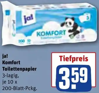 REWE ja! Komfort Toilettenpapier 10 x 200-Blatt-Pckg. Angebot