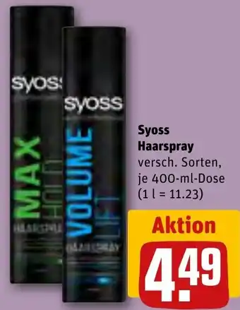 REWE Syoss Haarspray 400 ml Dose Angebot