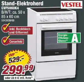 Poco VESTEL Stand-Elektroherd CVF5060K4 Angebot